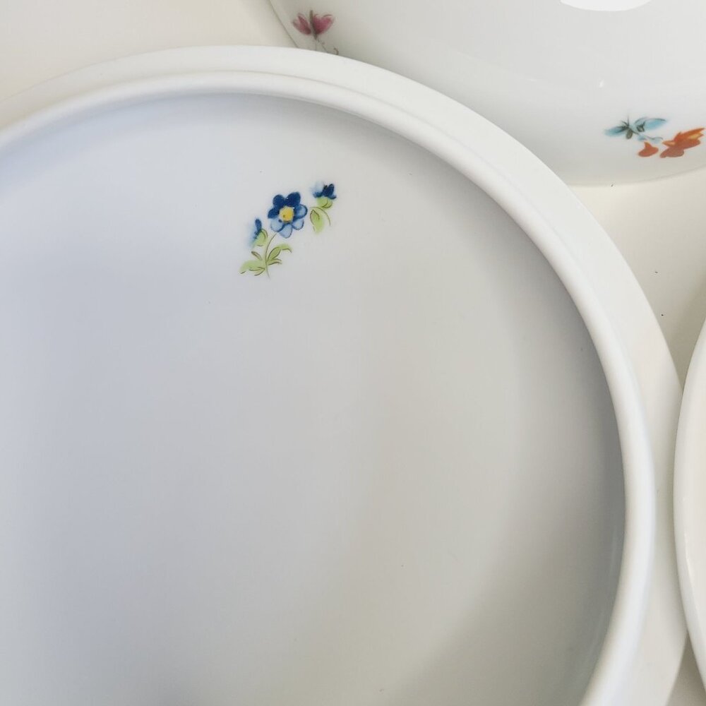 Limoges Chamart Porcelain Bowls With Lids Floral & Insect Trinkets set of 4 - Picture 15 of 16